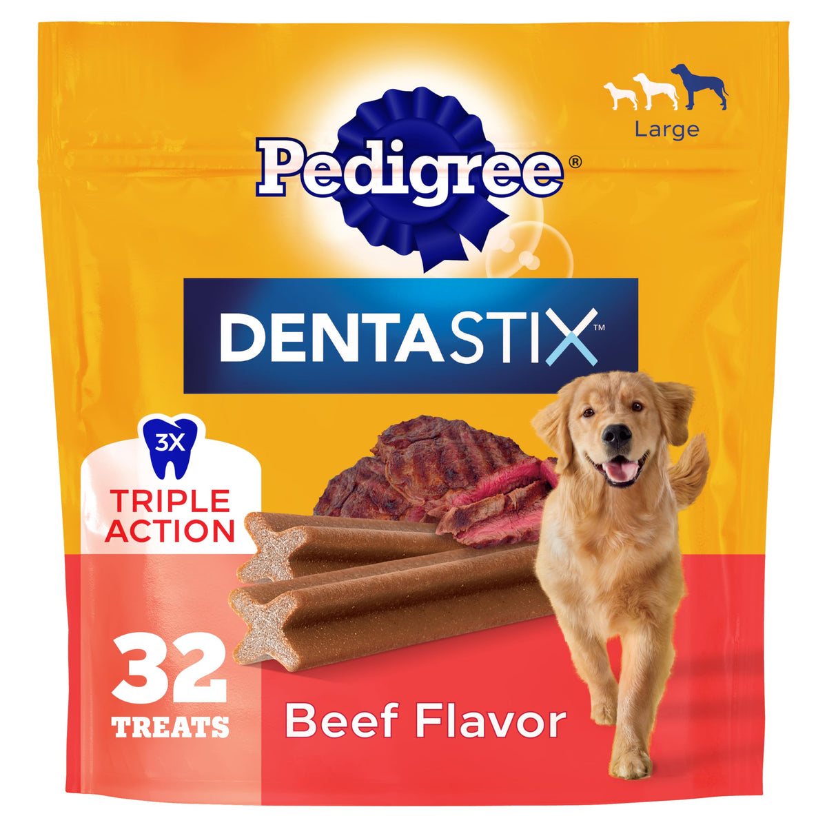 Pedigree Dentastix Large Breed Dental Dog Treats, Variety, 51 Count