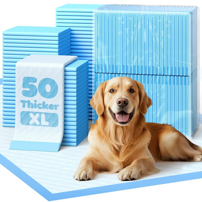 Powools Extra Large Pee Pads, 34 x 28 in, 6-Layer Leakproof, 100-Pack