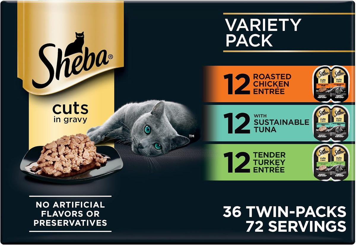 Sheba Perfect Portions Cuts Wet Cat Food, Multipack, 2.6 oz, 24 ct