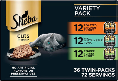 Sheba Perfect Portions Cuts Wet Cat Food, Multipack, 2.6 oz, 24 ct