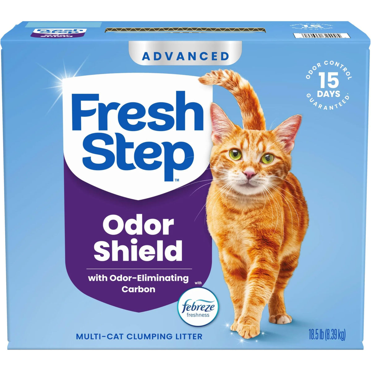 Fresh Step Advanced Odor Shield Clumping Cat Litter with Gain, 18.5 lb, 2Pk