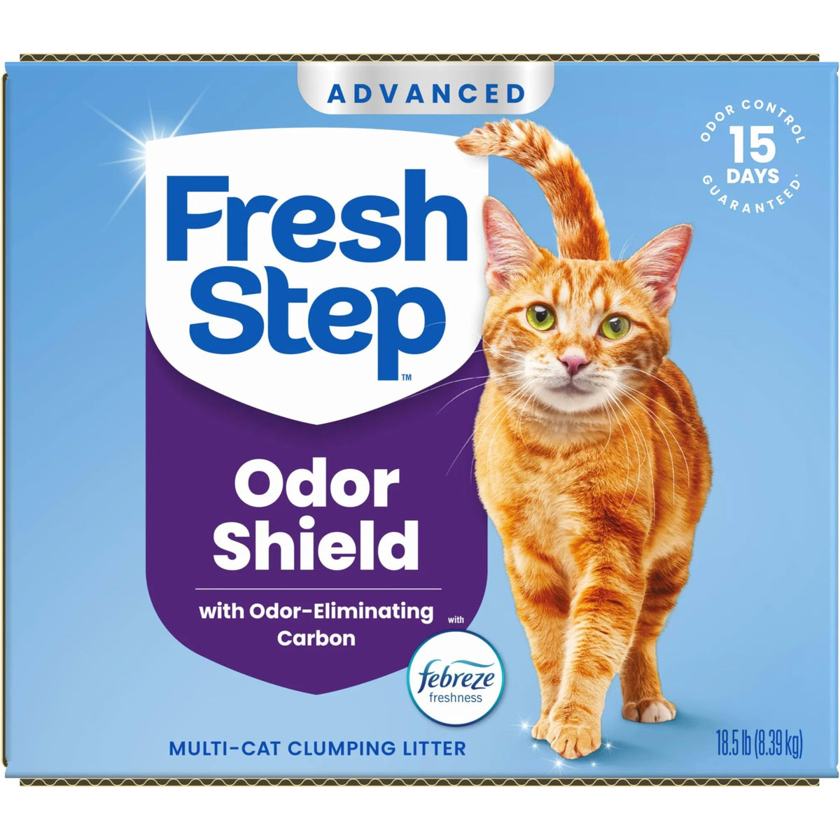 Fresh Step Advanced Odor Shield Clumping Cat Litter with Gain, 18.5 lb, 2Pk