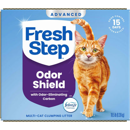 Fresh Step Advanced Odor Shield Clumping Cat Litter with Gain, 18.5 lb, 2Pk