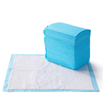 Amazon Basics Heavy Duty Dog and Puppy Pee Pads, Leak-Proof 5-Layer Super Absorbent, Quick-Dry Surface for Potty Training and Housebreaking, Giant Size, 27.5 x 44 Inch, Blue & White, 30-Pack