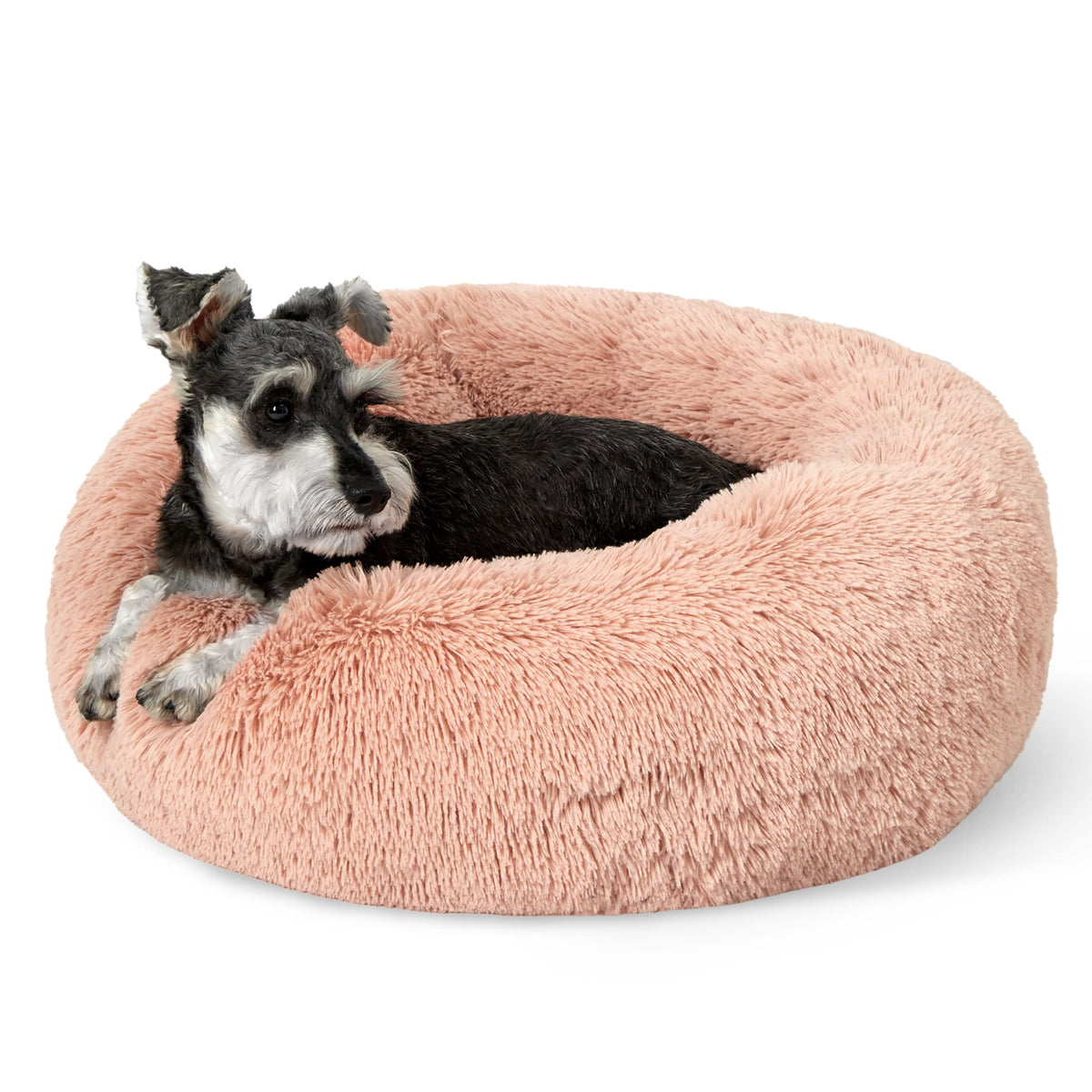 Bedsure Calming Small Medium Dog Bed Donut Washable Puppy Bed,27ins Camel
