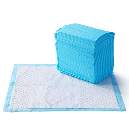Amazon Basics Heavy Duty Dog and Puppy Pee Pads, Leak-Proof 5-Layer Super Absorbent, Quick-Dry Surface for Potty Training and Housebreaking, Giant Size, 27.5 x 44 Inch, Blue & White, 30-Pack