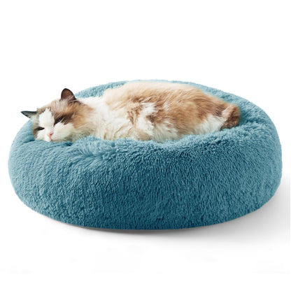 Bedsure Calming Small Medium Dog Bed Donut Washable Puppy Bed,27ins Camel
