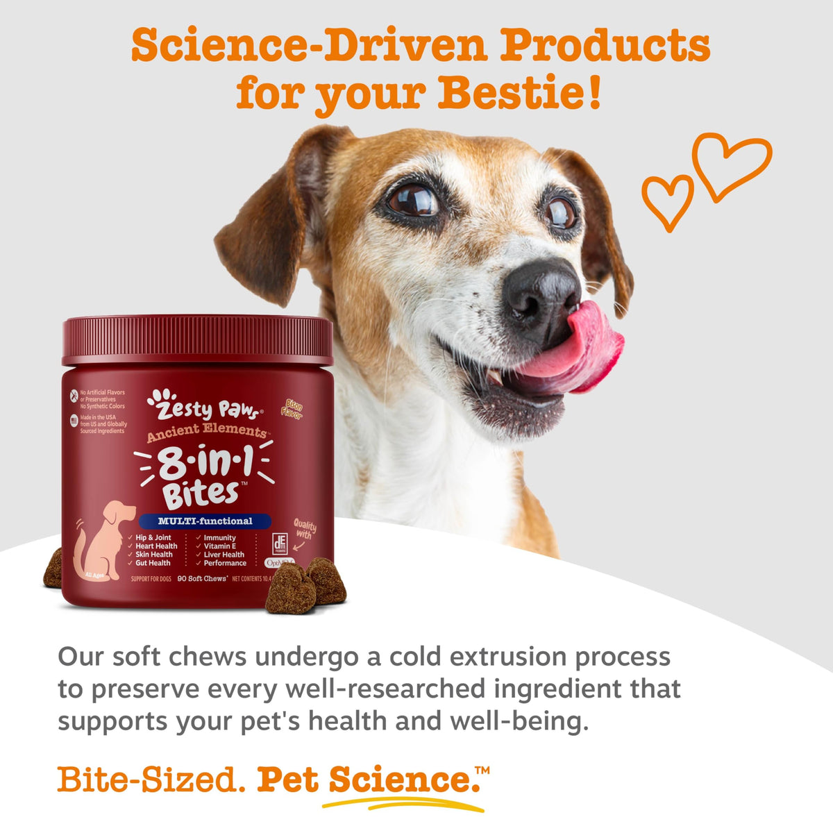 Zesty Paws Dog Vitamins - Dog Multivitamins with Hemp - Chicken, 90 Ct