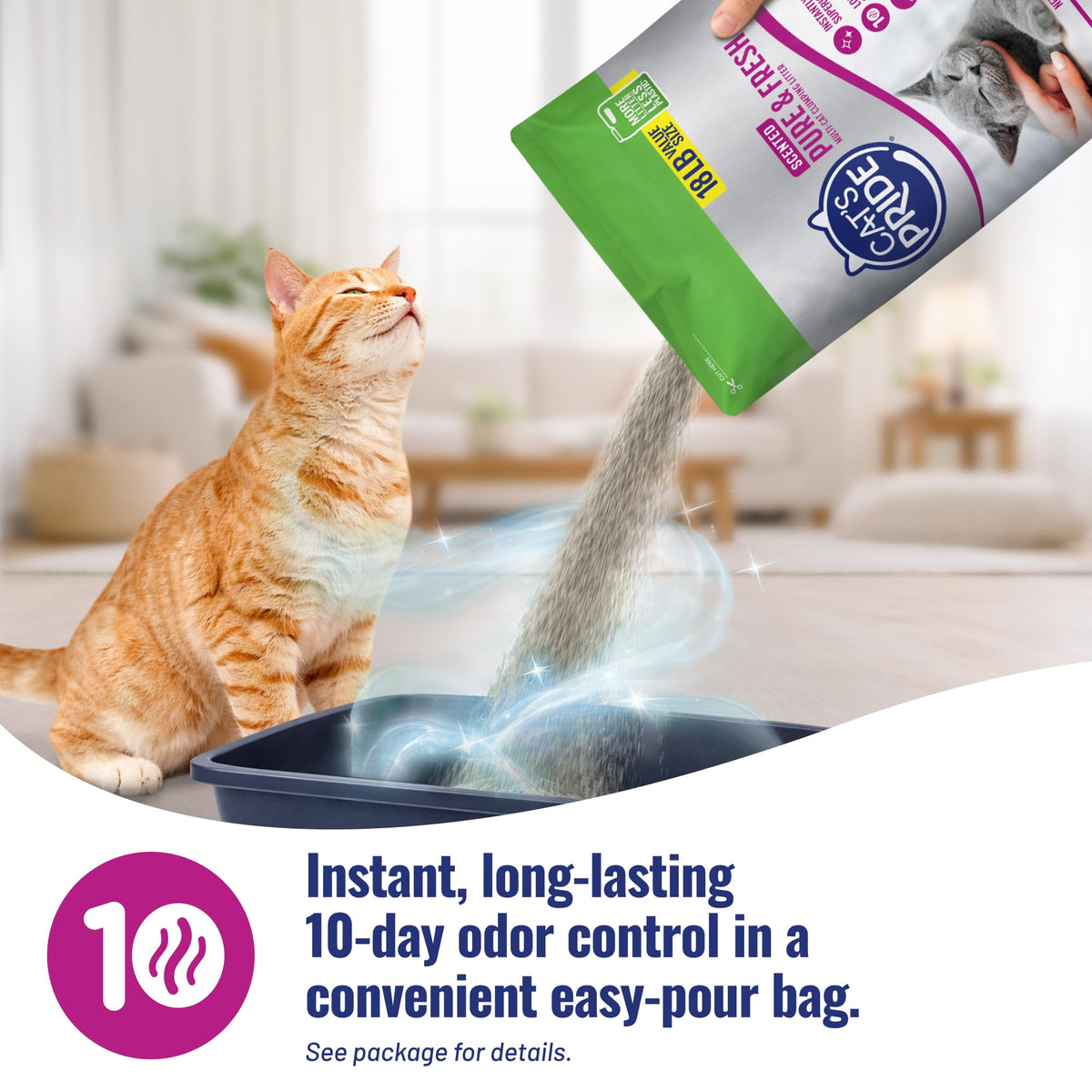 Cat's Pride Antibacterial Litter, Odor-Eliminating Scented 12lb