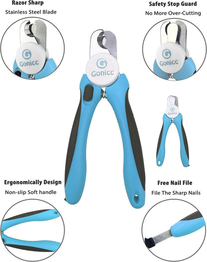 gonicc Professional Pet Nail Clippers & Trimmer for Medium Small Dogs Cats