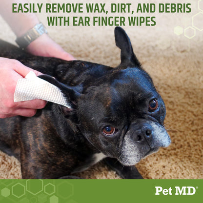Pet MD Dog Ear Cleaning Wipes – Otic Cleanser for Dogs - 100 ct