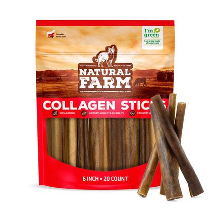 Natural Farm Odor-Free Bully Sticks (4-8”, 16oz) ALL-NATURAL Long-Lasting Chews, 100% Beef Pizzle, Grass-Fed, Grain-Free, Hormone-Free, Protein for Muscle Development & Energy, Perfect For Medium Dogs