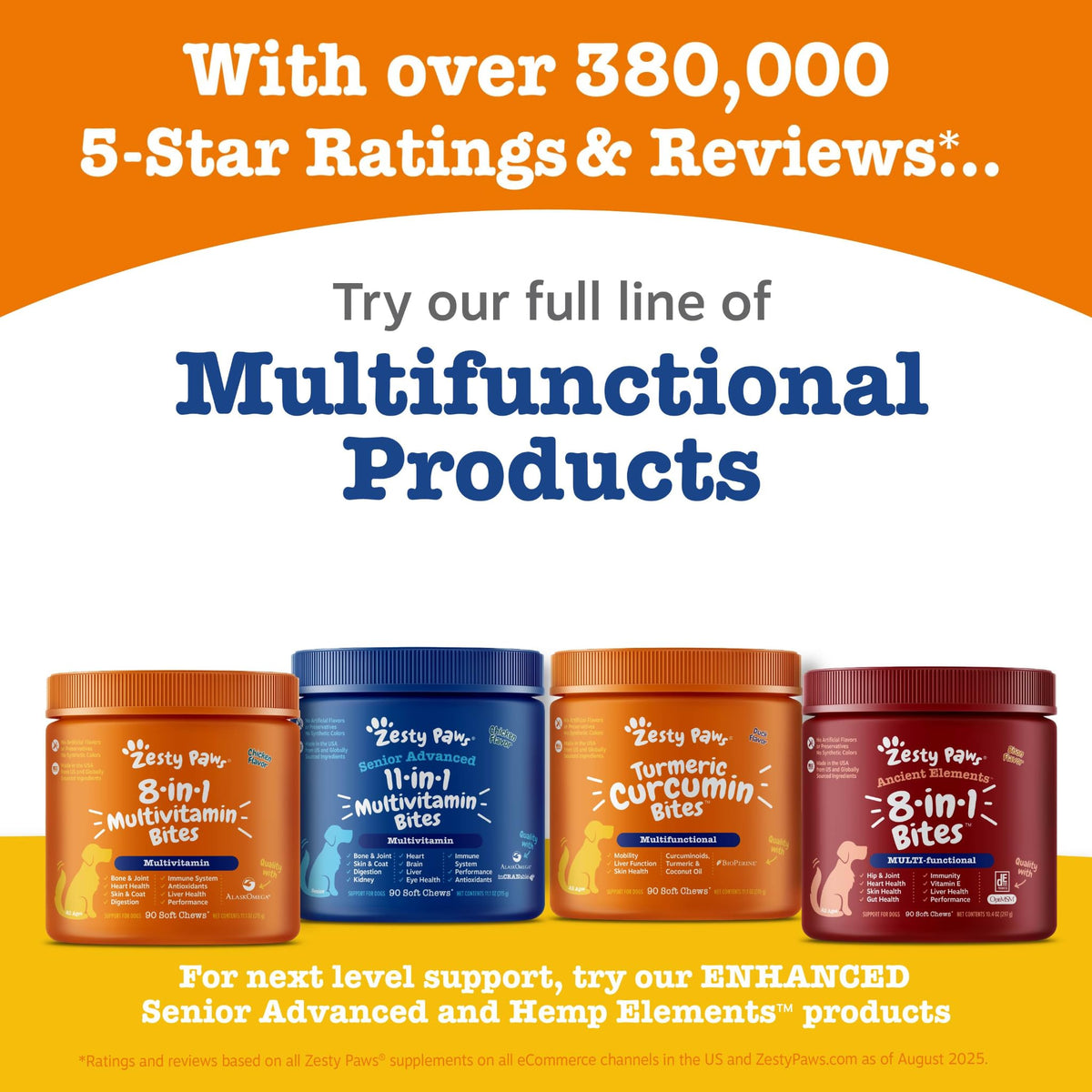 Zesty Paws Dog Vitamins - Dog Multivitamins with Hemp - Chicken, 90 Ct