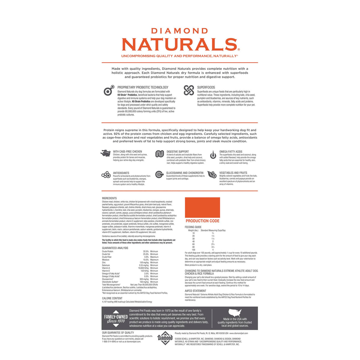 Diamond Naturals Adult Dry Dog Food, Lamb Meal & Rice, 40lb