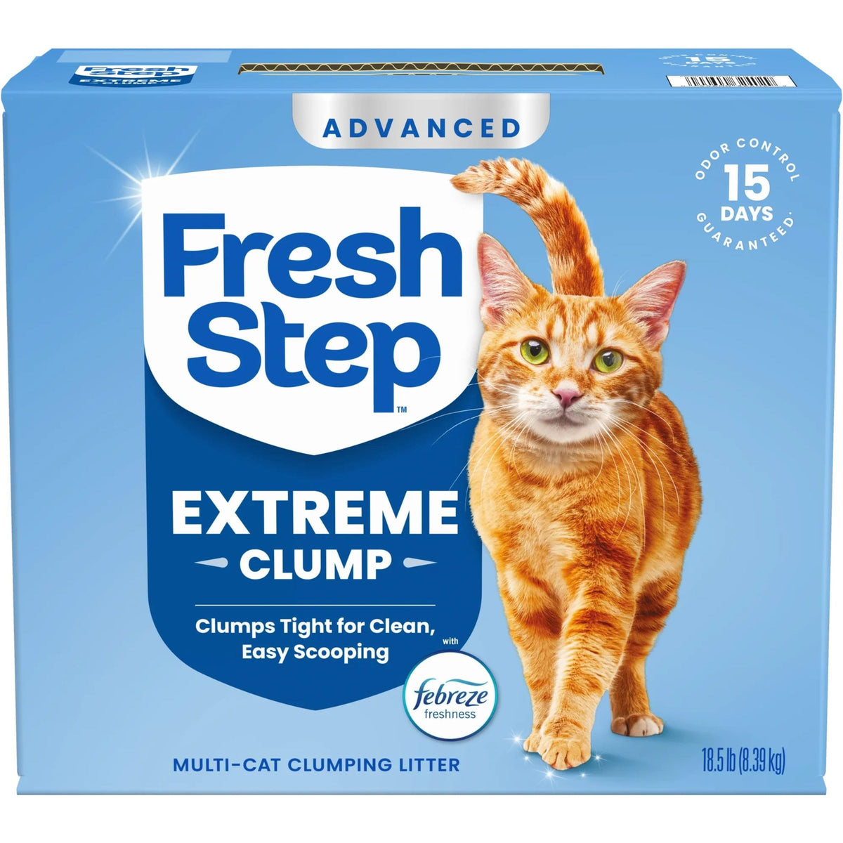 Fresh Step Advanced Odor Shield Clumping Cat Litter with Gain, 18.5 lb, 2Pk
