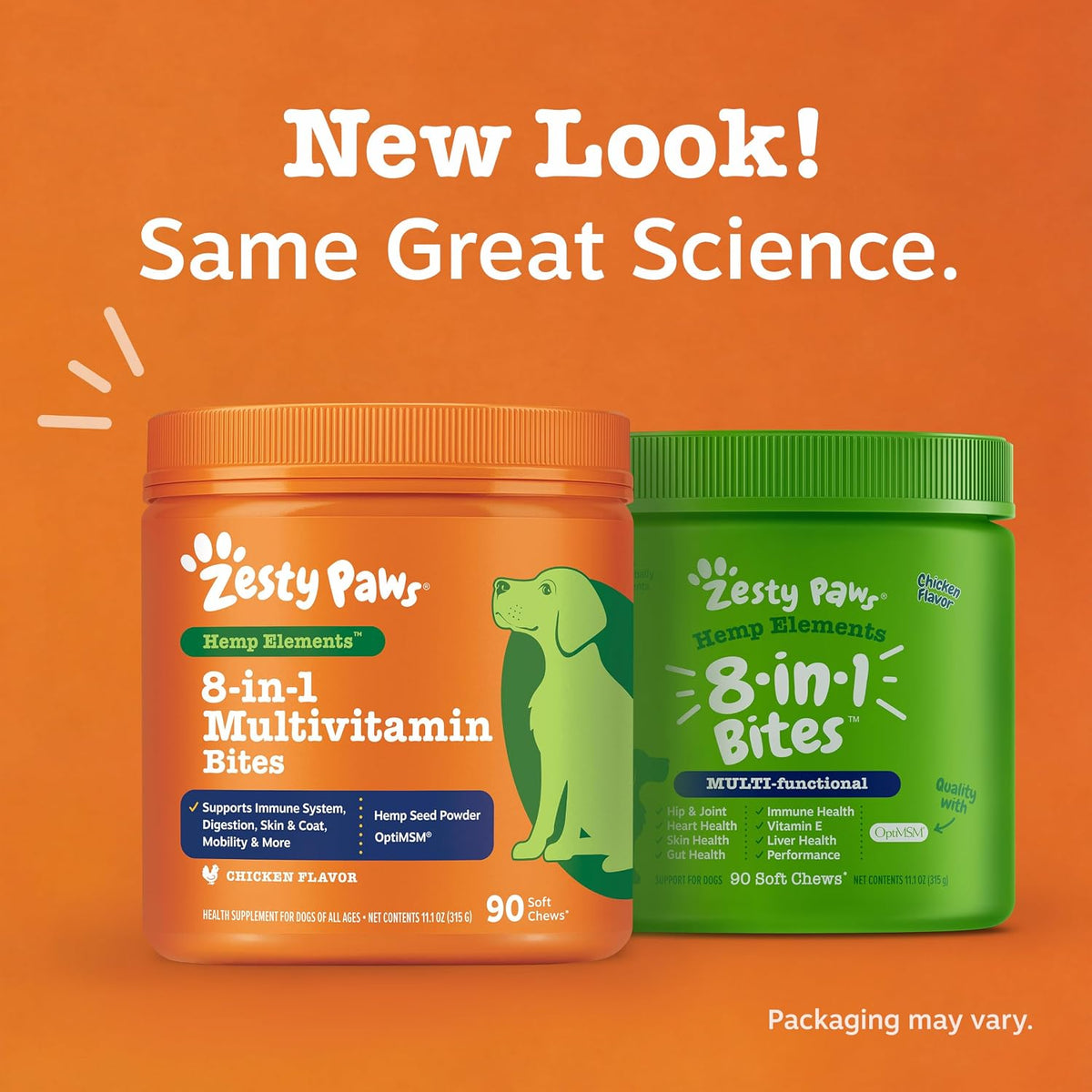 Zesty Paws Dog Vitamins - Dog Multivitamins with Hemp - Chicken, 90 Ct