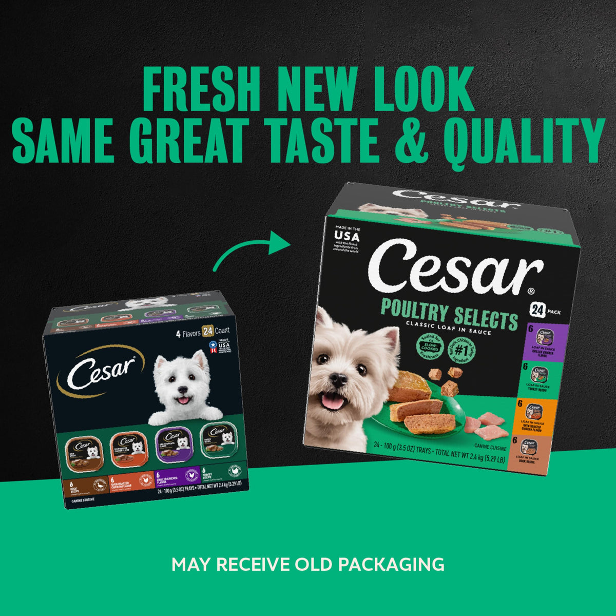 Cesar Classic Loaf in Sauce Wet Dog Food, Meaty Selects, 3.5 oz, 36 Count