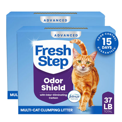 Fresh Step Advanced Odor Shield Clumping Cat Litter with Gain, 18.5 lb, 2Pk