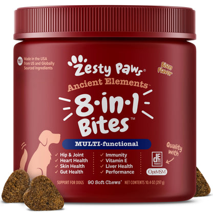 Zesty Paws Dog Vitamins - Dog Multivitamins with Hemp - Chicken, 90 Ct