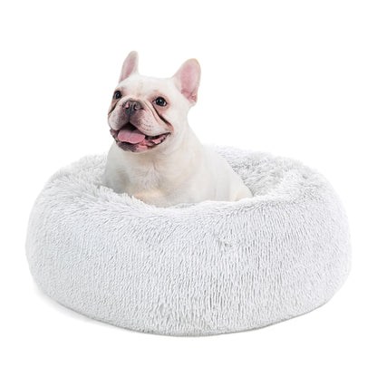 Bedsure Calming Small Medium Dog Bed Donut Washable Puppy Bed,27ins Camel