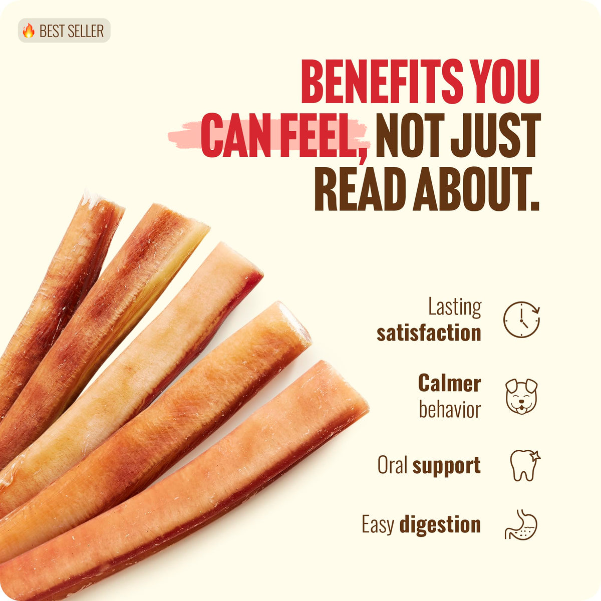Natural Farm Odor-Free Bully Sticks (4-8”, 16oz) ALL-NATURAL Long-Lasting Chews, 100% Beef Pizzle, Grass-Fed, Grain-Free, Hormone-Free, Protein for Muscle Development & Energy, Perfect For Medium Dogs