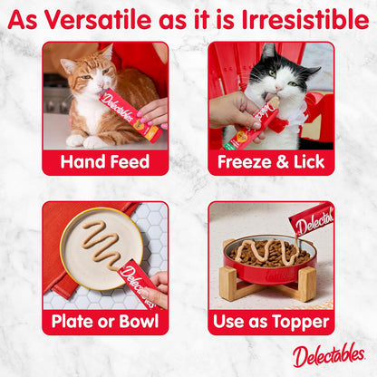 Delectables Squeeze Up Variety Pack, Creamy Squeezable Puree, Lickable Wet Cat Treats, Grain Free, No Added Fillers, No by-Products, No Added Preservatives, 0.5 Ounces Tube, 20 Tubes Total