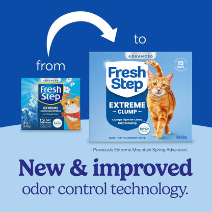 Fresh Step Advanced Odor Shield Clumping Cat Litter with Gain, 18.5 lb, 2Pk
