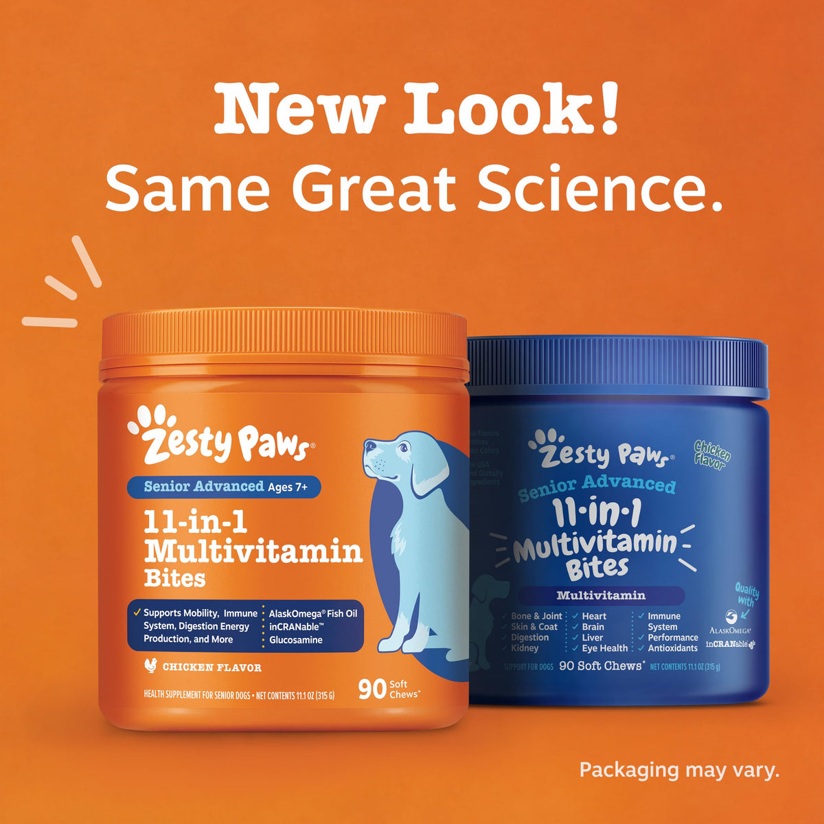 Zesty Paws Dog Vitamins - Dog Multivitamins with Hemp - Chicken, 90 Ct