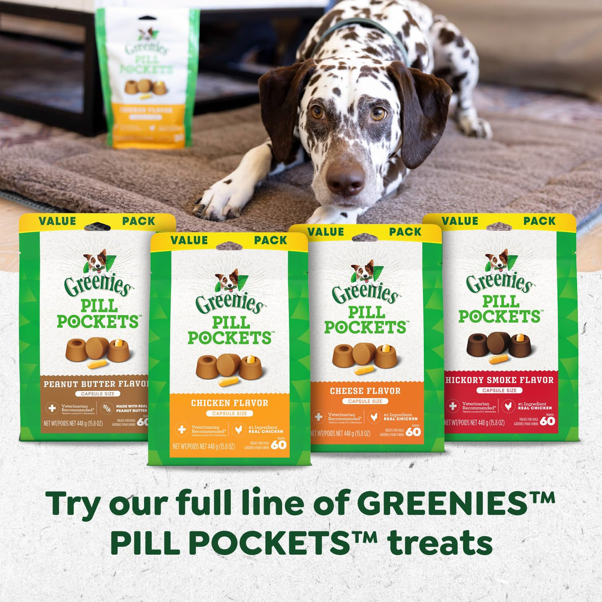 Greenies Pill Pockets Large Size Dog Treats, Peanut Butter, 15.8 oz
