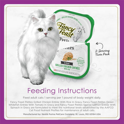 Purina Fancy Feast Gravy Lovers Wet Cat Food, 3 oz Cans, 30-Pack