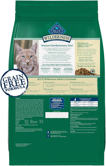 Blue Buffalo Wilderness Chicken Adult Dry Cat Food, Grain-Free, 12 lb