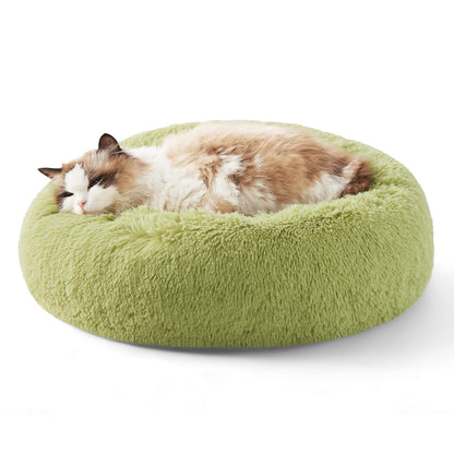 Bedsure Calming Small Medium Dog Bed Donut Washable Puppy Bed,27ins Camel