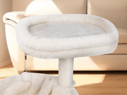 YUNIQUE Cat Tree with Cat Condo and Big Hammock, Grey