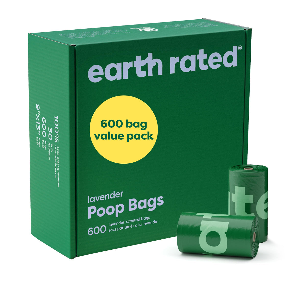 Earth Rated Dog Poop Bags for Dogs, 120 Leak Proof Refill Rolls, Lavender