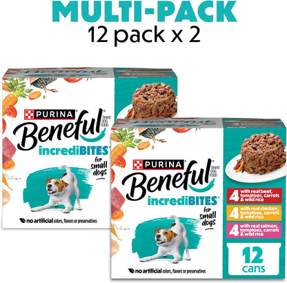 Purina Beneful IncrediBites Wet Dog Food Variety Pack, (2x12) 3 oz