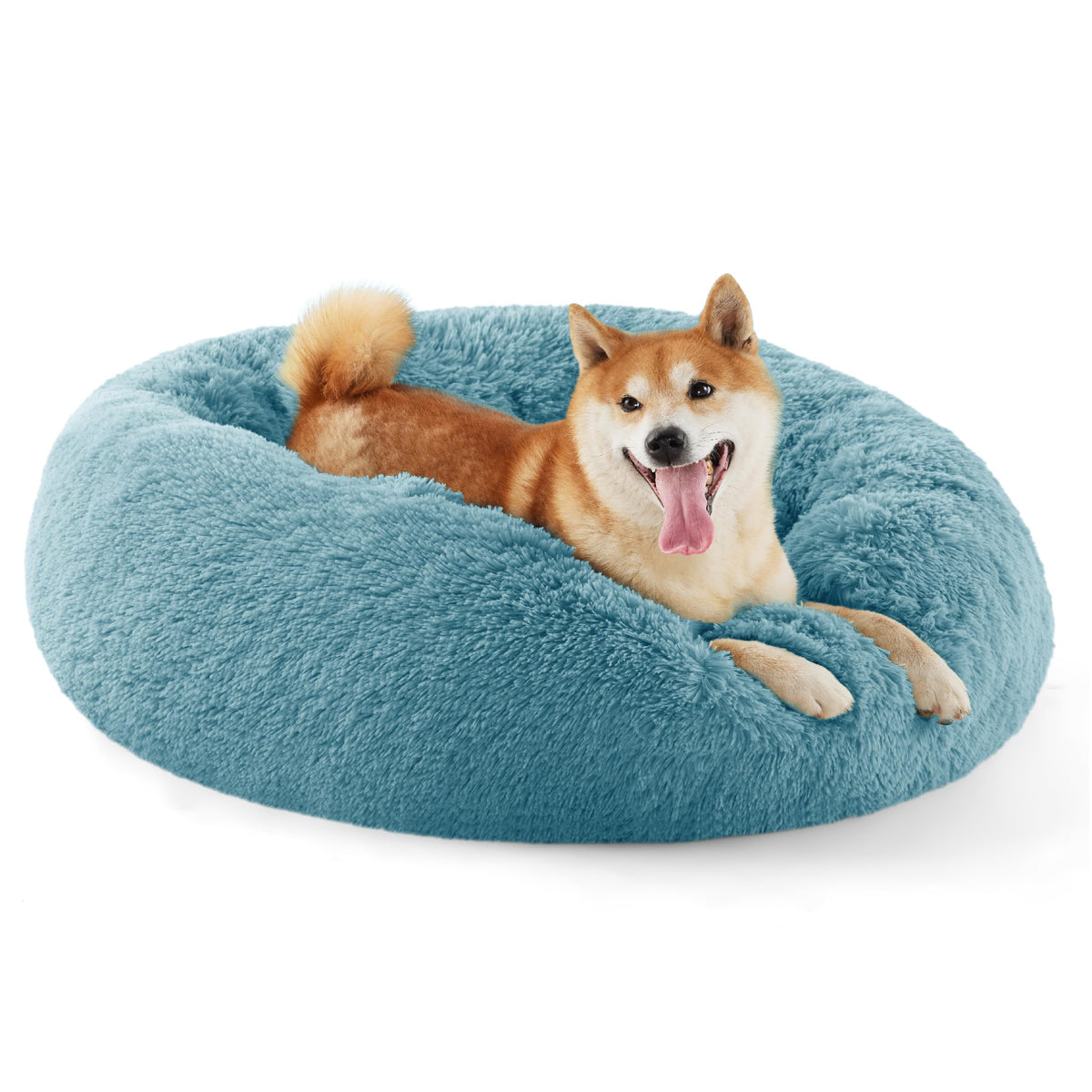 Bedsure Calming Small Medium Dog Bed Donut Washable Puppy Bed,27ins Camel