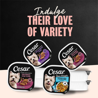 Cesar Classic Loaf in Sauce Wet Dog Food, Meaty Selects, 3.5 oz, 36 Count