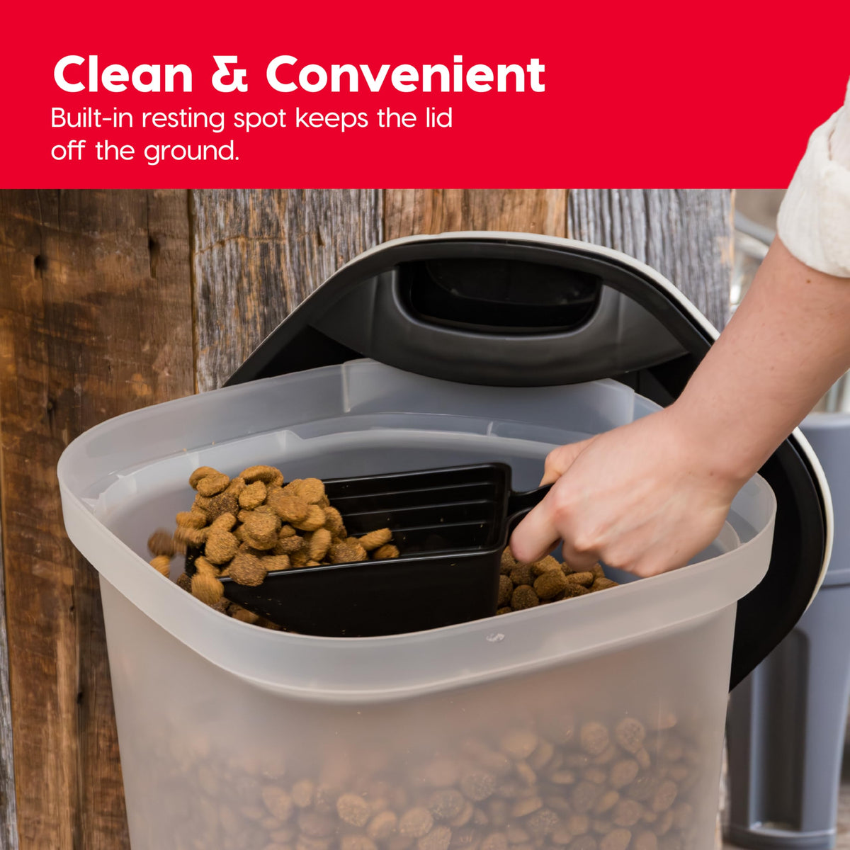 IRIS USA Dog Food Storage Container, Up to 10 lbs, Clear/Gray, Made in USA