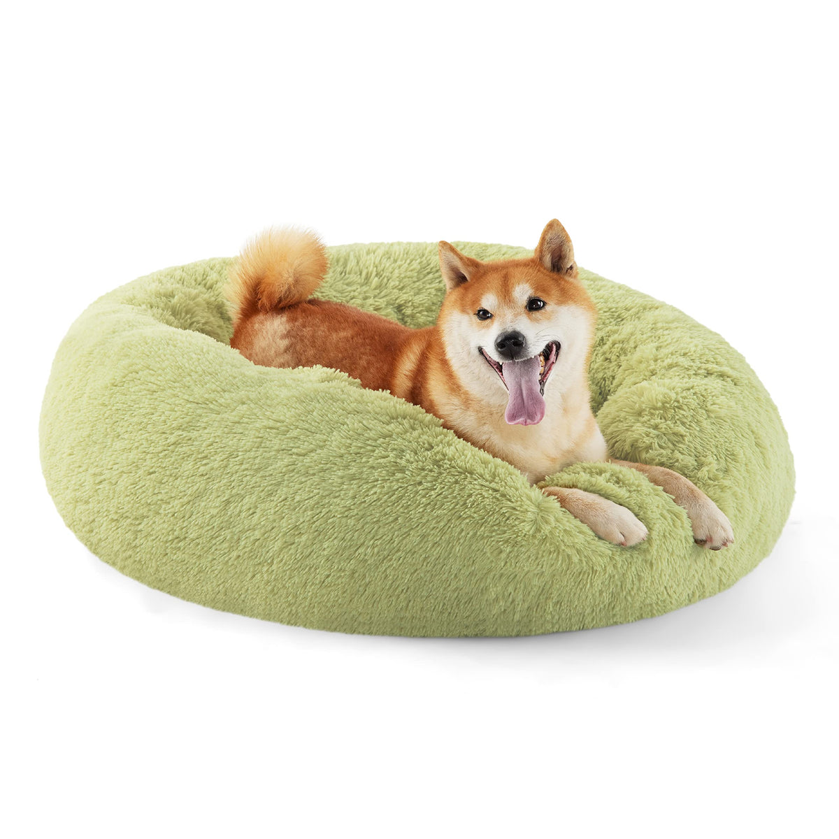 Bedsure Calming Small Medium Dog Bed Donut Washable Puppy Bed,27ins Camel