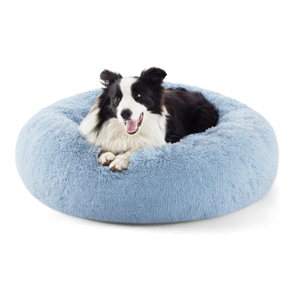 Bedsure Calming Small Medium Dog Bed Donut Washable Puppy Bed,27ins Camel