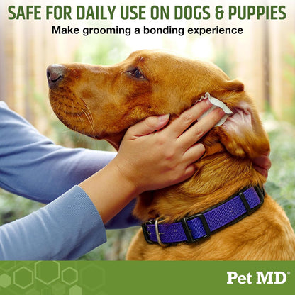 Pet MD Dog Ear Cleaning Wipes – Otic Cleanser for Dogs - 100 ct