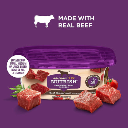 Nutrish Hearty Beef Stew Wet Dog Food, 8 oz. Tub (Pack of 8) (Rachael Ray)
