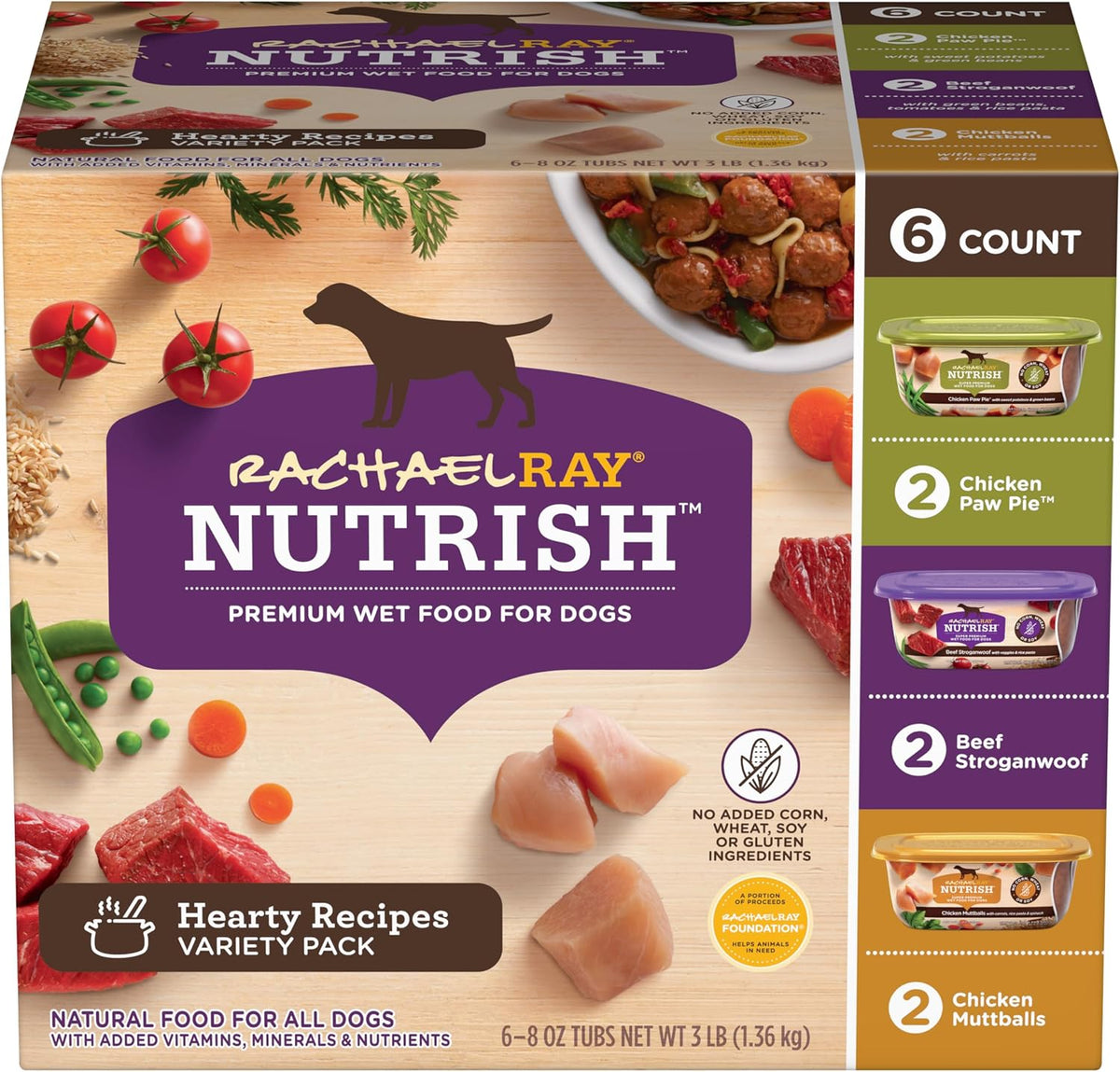 Nutrish Hearty Beef Stew Wet Dog Food, 8 oz. Tub (Pack of 8) (Rachael Ray)