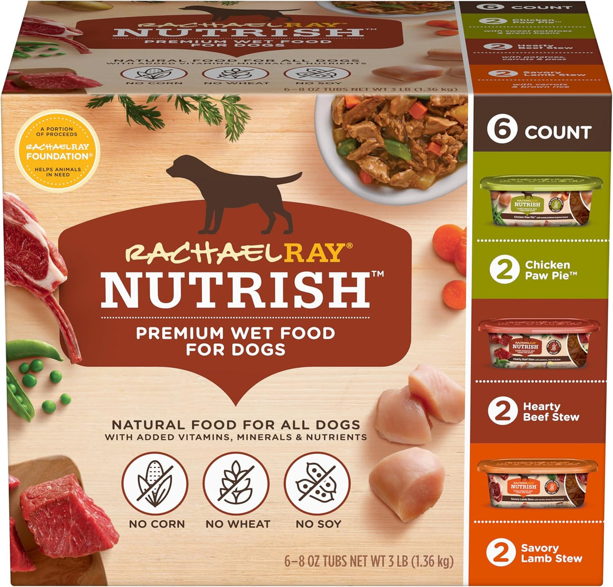 Nutrish Hearty Beef Stew Wet Dog Food, 8 oz. Tub (Pack of 8) (Rachael Ray)