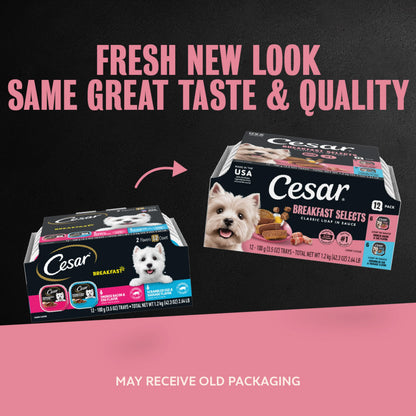 Cesar Classic Loaf in Sauce Wet Dog Food, Meaty Selects, 3.5 oz, 36 Count