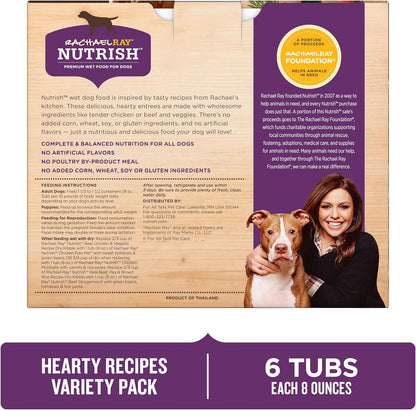 Nutrish Hearty Beef Stew Wet Dog Food, 8 oz. Tub (Pack of 8) (Rachael Ray)
