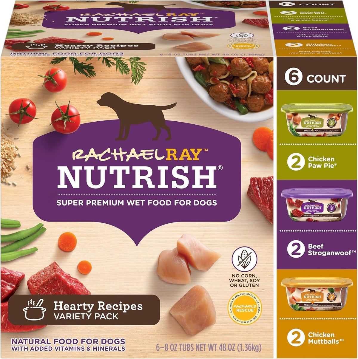 Nutrish Hearty Beef Stew Wet Dog Food, 8 oz. Tub (Pack of 8) (Rachael Ray)