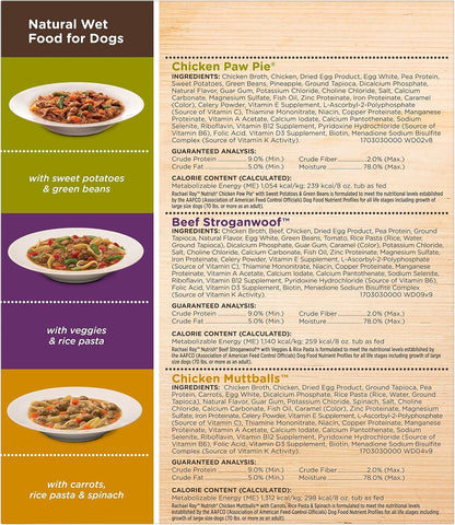 Nutrish Hearty Beef Stew Wet Dog Food, 8 oz. Tub (Pack of 8) (Rachael Ray)