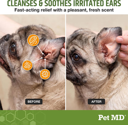 Pet MD Dog Ear Cleaning Wipes – Otic Cleanser for Dogs - 100 ct