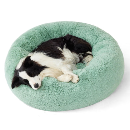 Bedsure Calming Small Medium Dog Bed Donut Washable Puppy Bed,27ins Camel